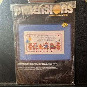 Dimensions Counted Cross Stitch Kit - Thank You Verse - Blue